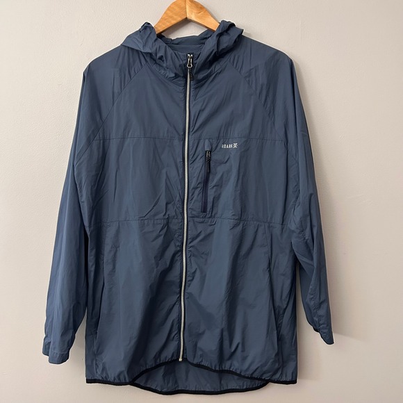 Roark Jacket Savage Series Mens XL Blue Ultra Light Shell Hooded Zip Water Res